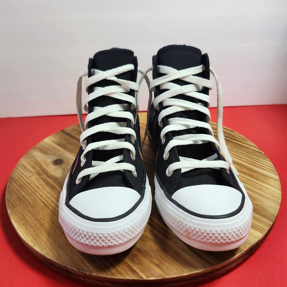 Converse Chuck Taylor All Star High Top Black Skull Graphic Sneakers Multi-Color